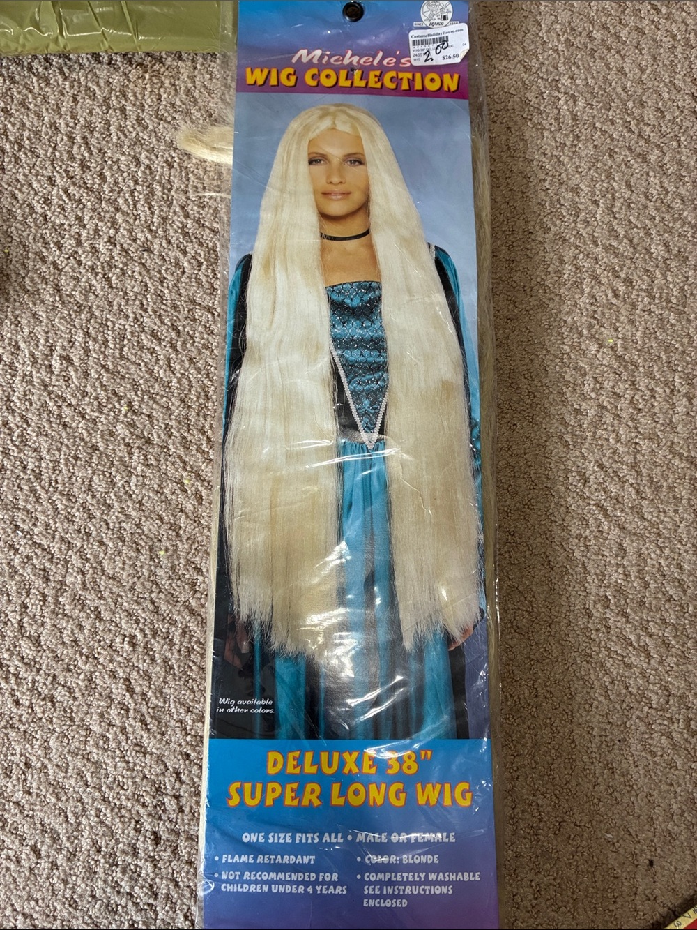 Michele Deluxe Super Long Blonde Wig - 38" one size fits all Halloween